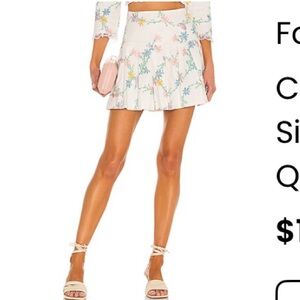 For Love & Lemons Ivory Mini Skirt